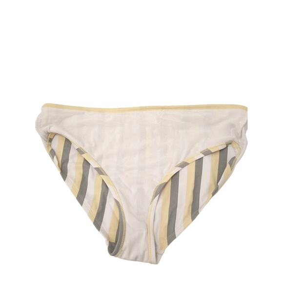 Kona Sol  2pc Bikini Plus Size 1X Yellow Gray White Striped Triangle Swim Beach - Picture 12 of 14